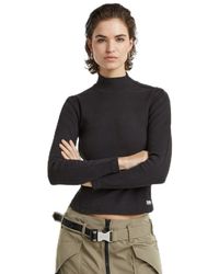 G-Star - G-Star Asymmetric Zip Cropped Slim Mock Top - Lyst