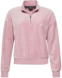 Superdry - Code SL Velour Henley W2011757A Everglow Pink 16 Mujer - Lyst