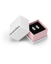 PANDORA - Sparkling Angel Wing Stud Earrings - Lyst