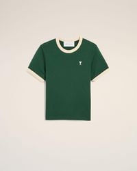 Ami Paris - Contrasted Cotton T-Shirt With Ami De Coeur - Lyst