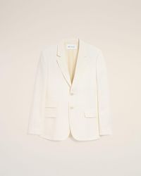 Ami Paris - Blended Linen Single Breasted Straight Jacket - Lyst