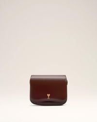 Ami Paris - Burgundy Glazed Leather Paris Paris Bag - Lyst