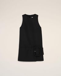 Ami Paris - New Wool Belted Mini Dress - Lyst
