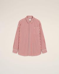 Ami Paris - Large Striped Shirt With Embossed Ami De Coeur - Lyst