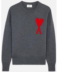 AMI Ami De Coeur Oversize Sweater - Gray