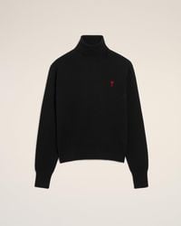 Ami Paris - Wool Ami De Coeur Turtle Neck Sweater - Lyst