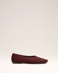 Ami Paris - Burgundy Leather Bicolor Flat Shoes - Lyst