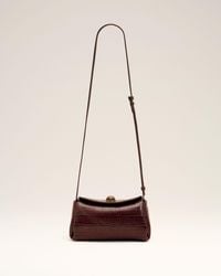 Ami Paris - Mini Crocodile Embossed Cow Leather Carrousel Bag - Lyst