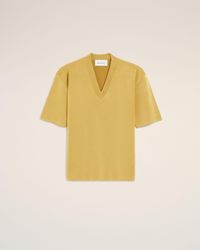 Ami Paris - Wool Short Sleeves V Neck Sweater - Lyst