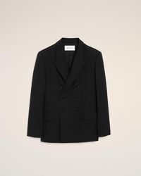 Ami Paris - Double Breasted Straight-Fit Wool Blazer - Lyst