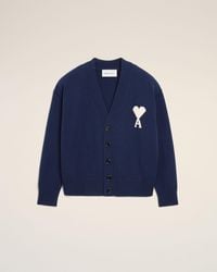 Ami Paris - Wool Ami De Coeur Cardigan - Lyst