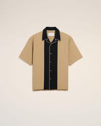 Ami Paris - Boxy Bicolor Viscose Twill Short-Sleeve Shirt - Lyst