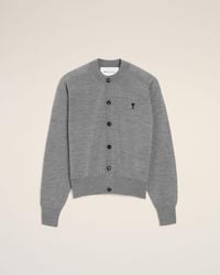Ami Paris - Ami De Coeur Wool Cardigan - Lyst