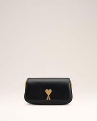 Ami Paris - Schwarze Paris Paris Schultertasche Aus Leder - Lyst