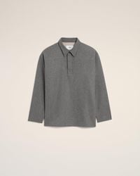 Ami Paris - Wool Long Sleeves Polo Shirt - Lyst