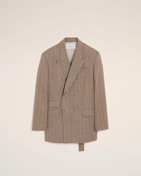 Ami Paris - Double Breasted Striped Wool Blazer - Lyst