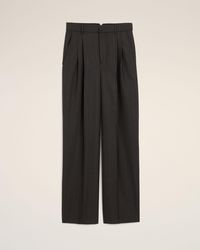 Ami Paris - High-Waisted Wide-Leg Striped Wool Trousers - Lyst