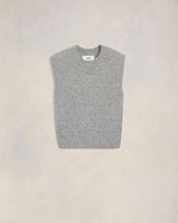 Ami Paris - Ami Embroidery Sleeveless Sweater - Lyst