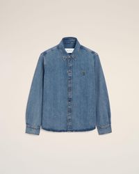 Ami Paris - Denim Shirt With Ami De Coeur - Lyst
