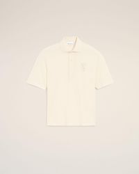 Ami Paris - Polo Ami De Coeur Crochet En Coton - Lyst