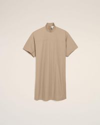 Ami Paris - Cotton Stand Up Collar Buttoned Dress - Lyst