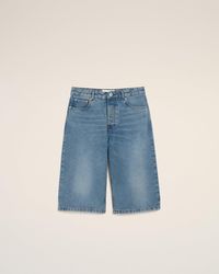 Ami Paris - Cotton Large Fit Bermuda Shorts - Lyst