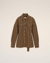 Ami Paris - Fitted Checkered Wool Shirt - Lyst