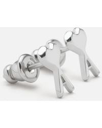 Ami Paris - Brass Ami De Coeur Hammered Earrings - Lyst