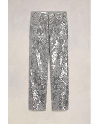 Ami Paris - Embroidered Straight Fit Jeans - Lyst