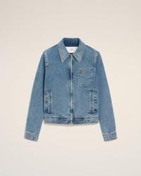 Ami Paris - Cotton Ami De Coeur Zipped Jacket - Lyst