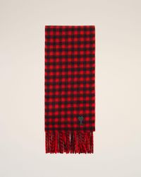 Ami Paris - Checkered Wool Scarf With Ami De Coeur - Lyst