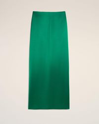 Ami Paris - Straight Wool And Viscose Skirt - Lyst