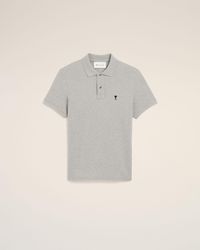 Ami Paris - Cotton Polo With Ami De Coeur - Lyst