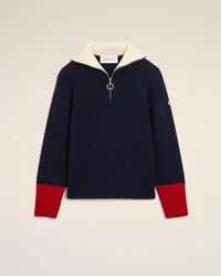 Ami Paris - Zipped Collar Wool Sweater - Lyst