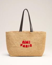 Ami Paris - Natural Raffia Tote Bag - Lyst