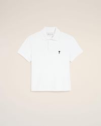 Ami Paris - Cotton Polo With Ami De Coeur - Lyst