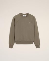 Ami Paris - Taupe Cotton Tonal Ami De Coeur Sweatshirt - Lyst