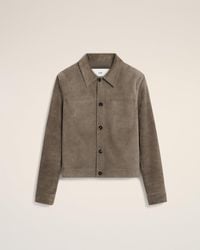 Ami Paris - Leather Buttoned Jacket - Lyst