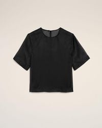 Ami Paris - Silk Short Sleeves Sheer With Undertop Top - Lyst
