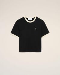 Ami Paris - Contrasted Cotton T-Shirt With Ami De Coeur - Lyst