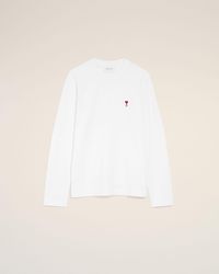 Ami Paris - Cotton Longsleeves T-Shirt With Ami De Coeur - Lyst