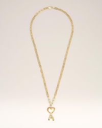 Ami Paris - Brass Hammered Ami De Coeur Necklace - Lyst