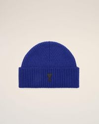 Ami Paris - Wool Beanie With Ami De Coeur - Lyst
