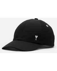 Ami Paris - Ami De Coeur Cap Aus Schwarzem Nylon Und Baumwolle Mit Niete - Lyst