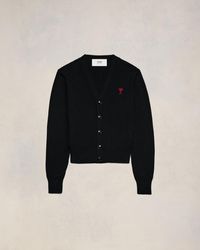 Ami Paris - De Coeur Wool Cardigan - Lyst