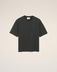 Ami Paris - Ami De Coeur T-Shirt Mit Cosy-Fit Aus Schwarzer Baumwolle Grau - Lyst
