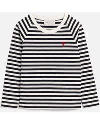 Ami Paris - And Mariniere Cotton T-Shirt With Ami De Coeur - Lyst