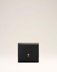 Ami Paris - Paris Paris Cowhide Leather Compact Wallet - Lyst