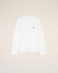 Ami Paris - Cotton Longsleeves T-Shirt With Ami De Coeur - Lyst