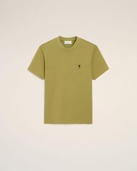 Ami Paris - Logo-Embroidered Cotton T-Shirt - Lyst